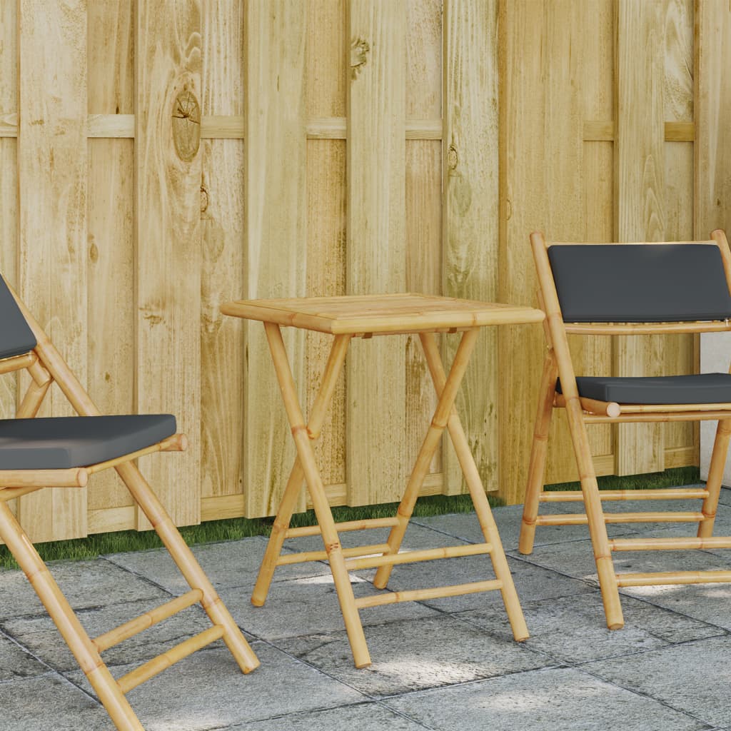vidaXL Garden Table | Natural Bamboo | Bamboo | Small | Foldable
