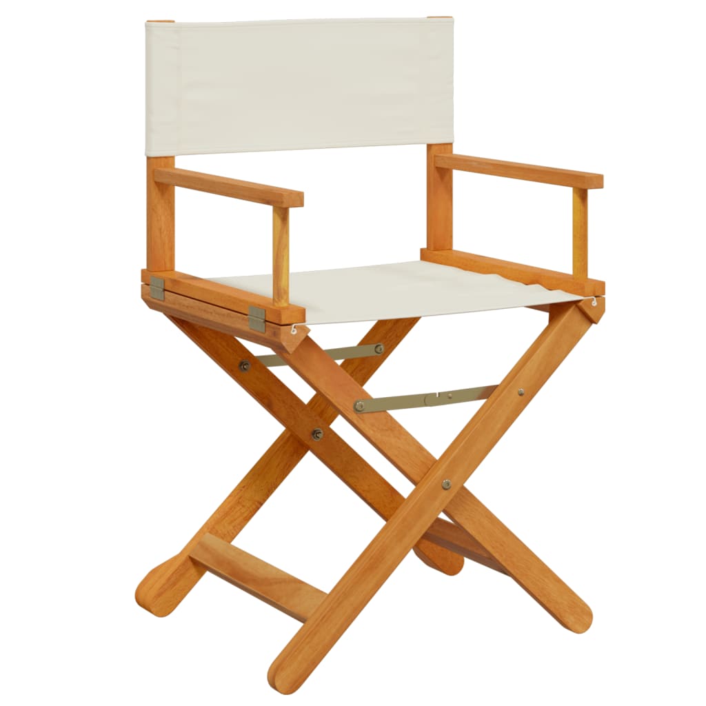 vidaXL Folding Director Chairs 2 pcs Cream White Fabric