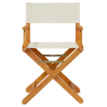 vidaXL Folding Director Chairs 2 pcs Cream White Fabric