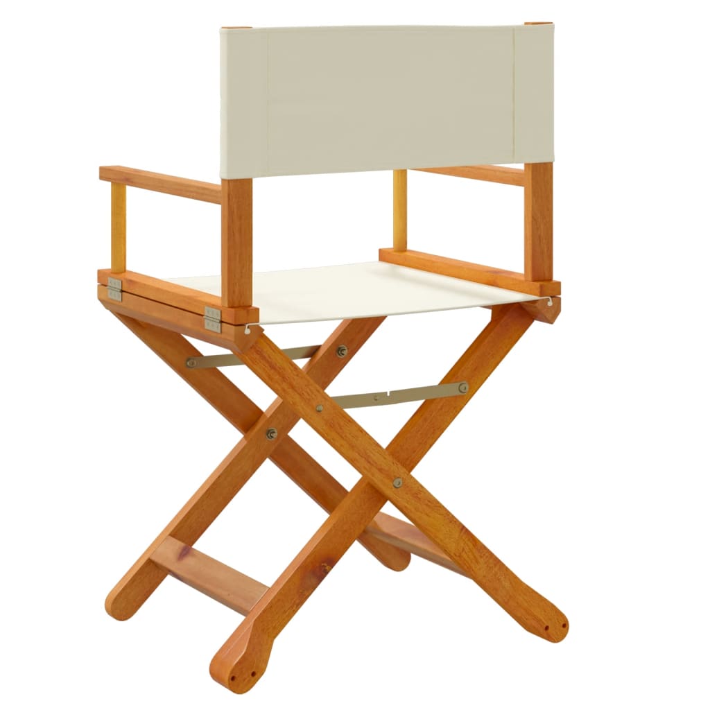 vidaXL Folding Director Chairs 2 pcs Cream White Fabric