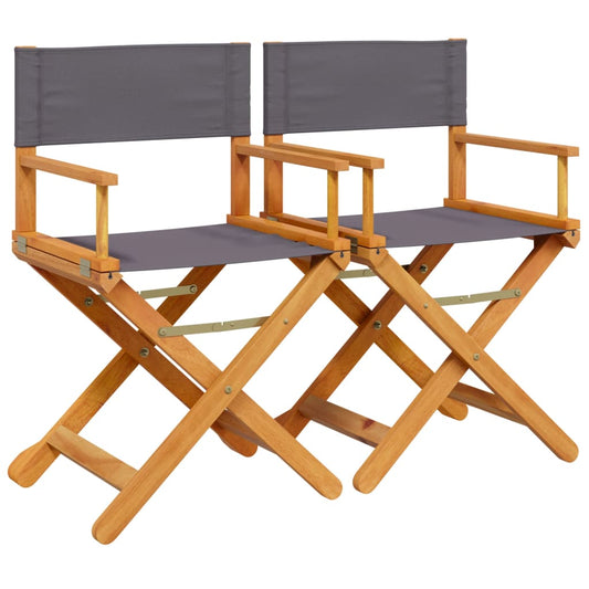 vidaXL Folding Director Chairs 2 pcs Dark Grey Fabric