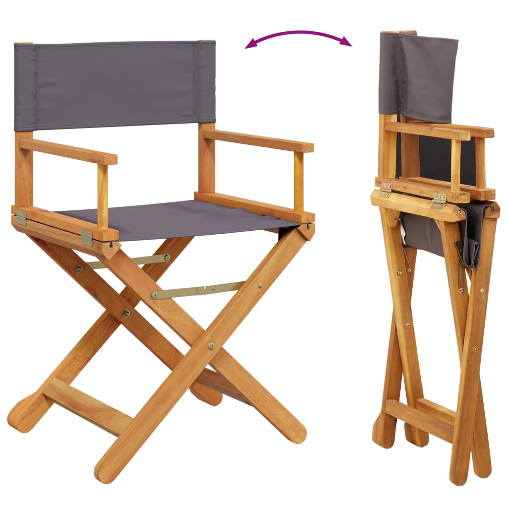 vidaXL Folding Director Chairs 2 pcs Dark Grey Fabric
