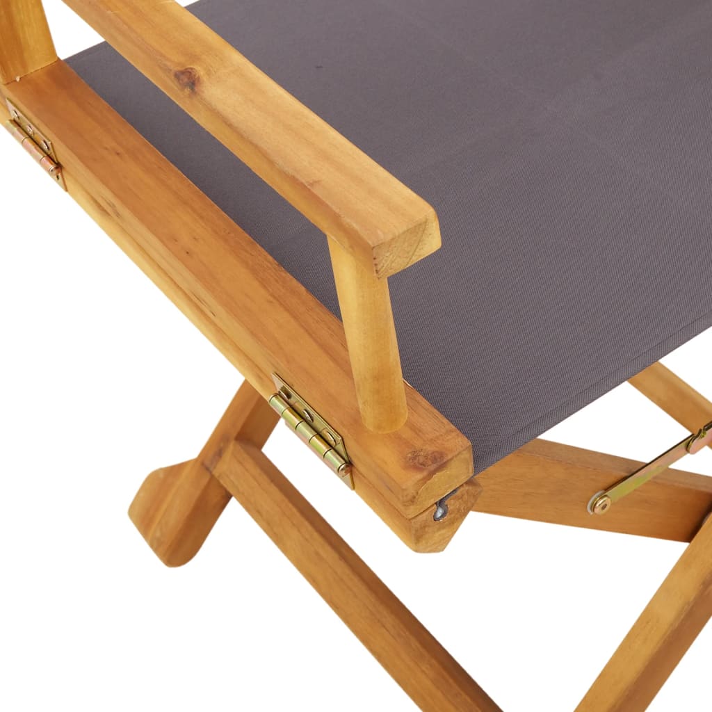 vidaXL Folding Director Chairs 2 pcs Dark Grey Fabric