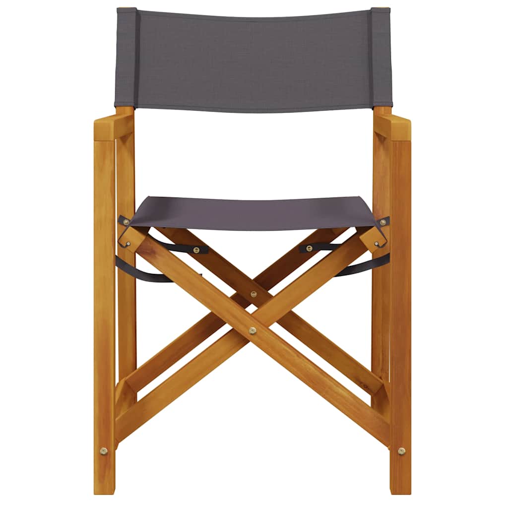 vidaXL Folding Director Chairs 2 pcs Dark Grey Fabric