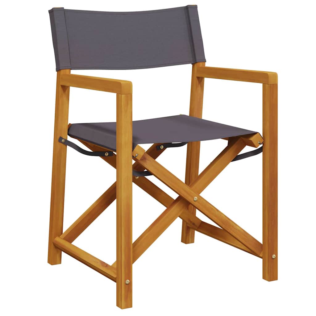 vidaXL Folding Director Chairs 2 pcs Dark Grey Fabric