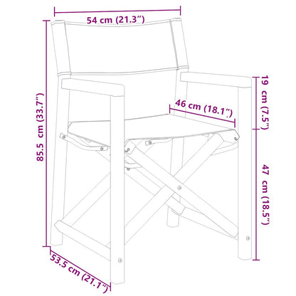 vidaXL Folding Director Chairs 2 pcs Dark Grey Fabric