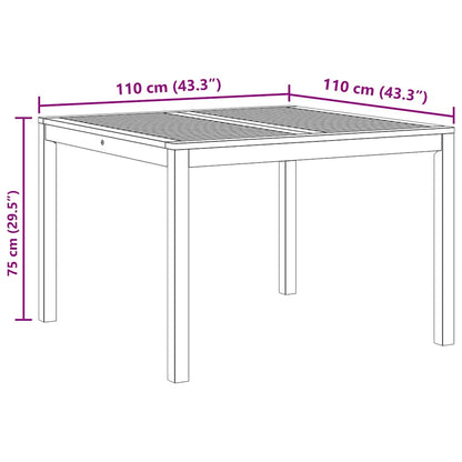 366369 vidaXL Garden Dining Table 110x110x75 cm Solid Wood Acacia