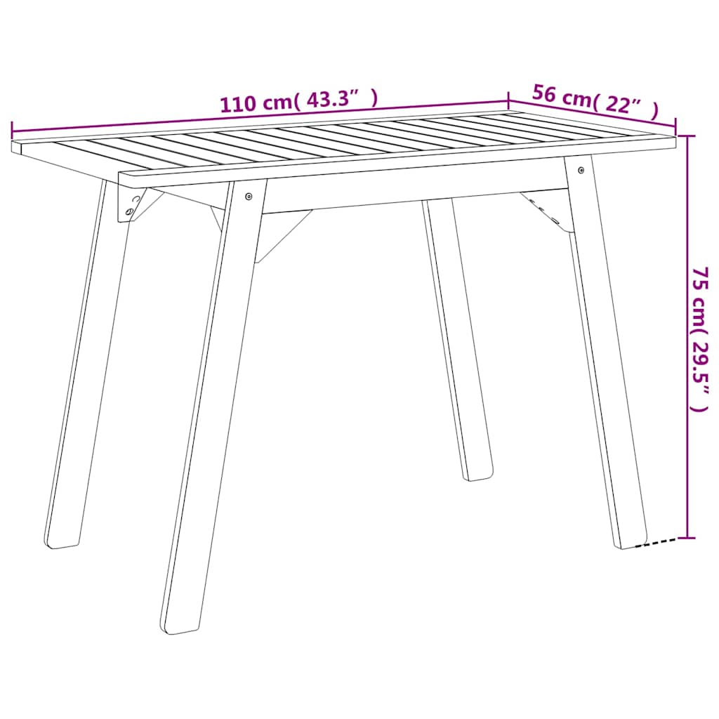 vidaXL 3 Piece Balcony Set Solid Wood Acacia