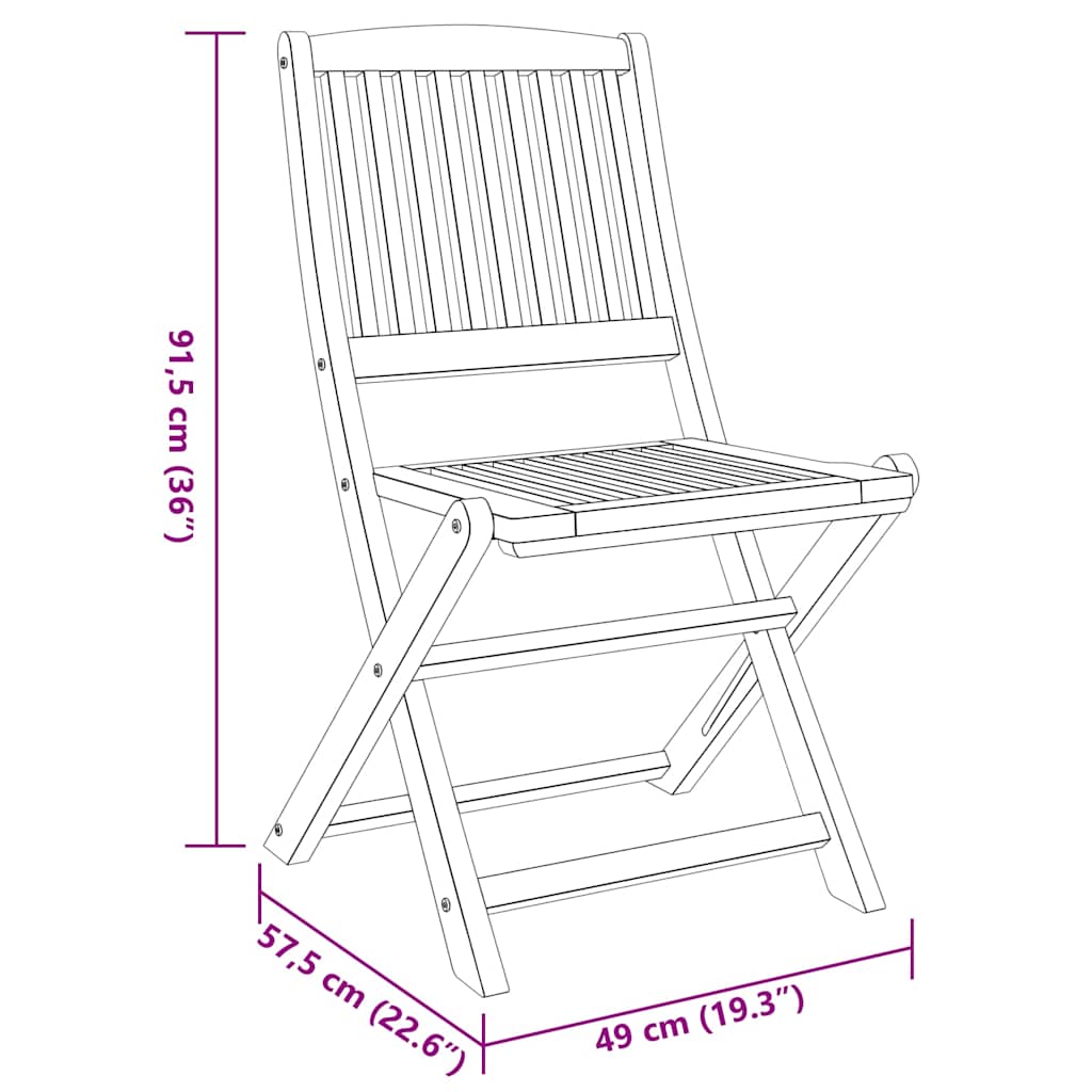 vidaXL 3 Piece Balcony Set Solid Wood Acacia