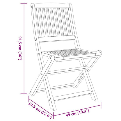 vidaXL 3 Piece Balcony Set Solid Wood Acacia
