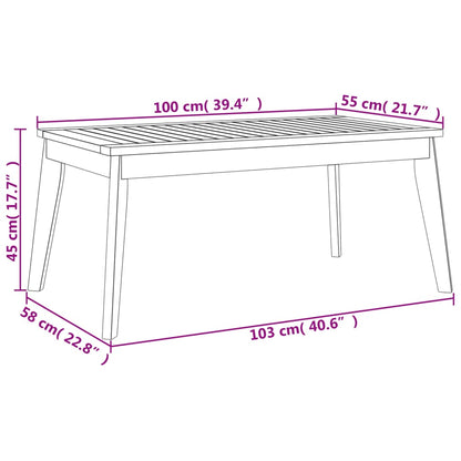 vidaXL Garden Dining Table 100x55x45 cm Solid Wood Acacia