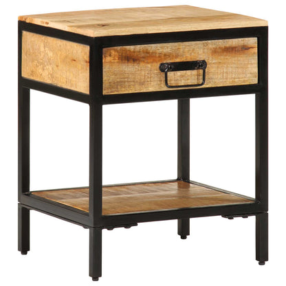 vidaXL Bedside Table Brown 40 x 35 x 50 cm Solid Mango Wood and Metal