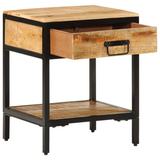 vidaXL Bedside Table Brown 40 x 35 x 50 cm Solid Mango Wood and Metal