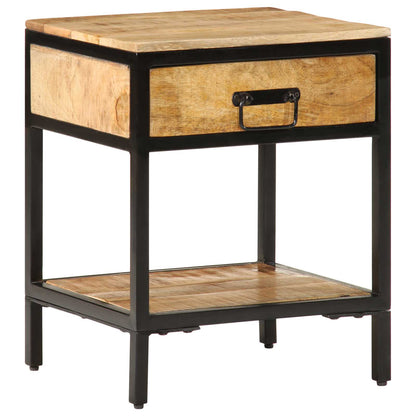 vidaXL Bedside Table Brown 40 x 35 x 50 cm Solid Mango Wood and Metal