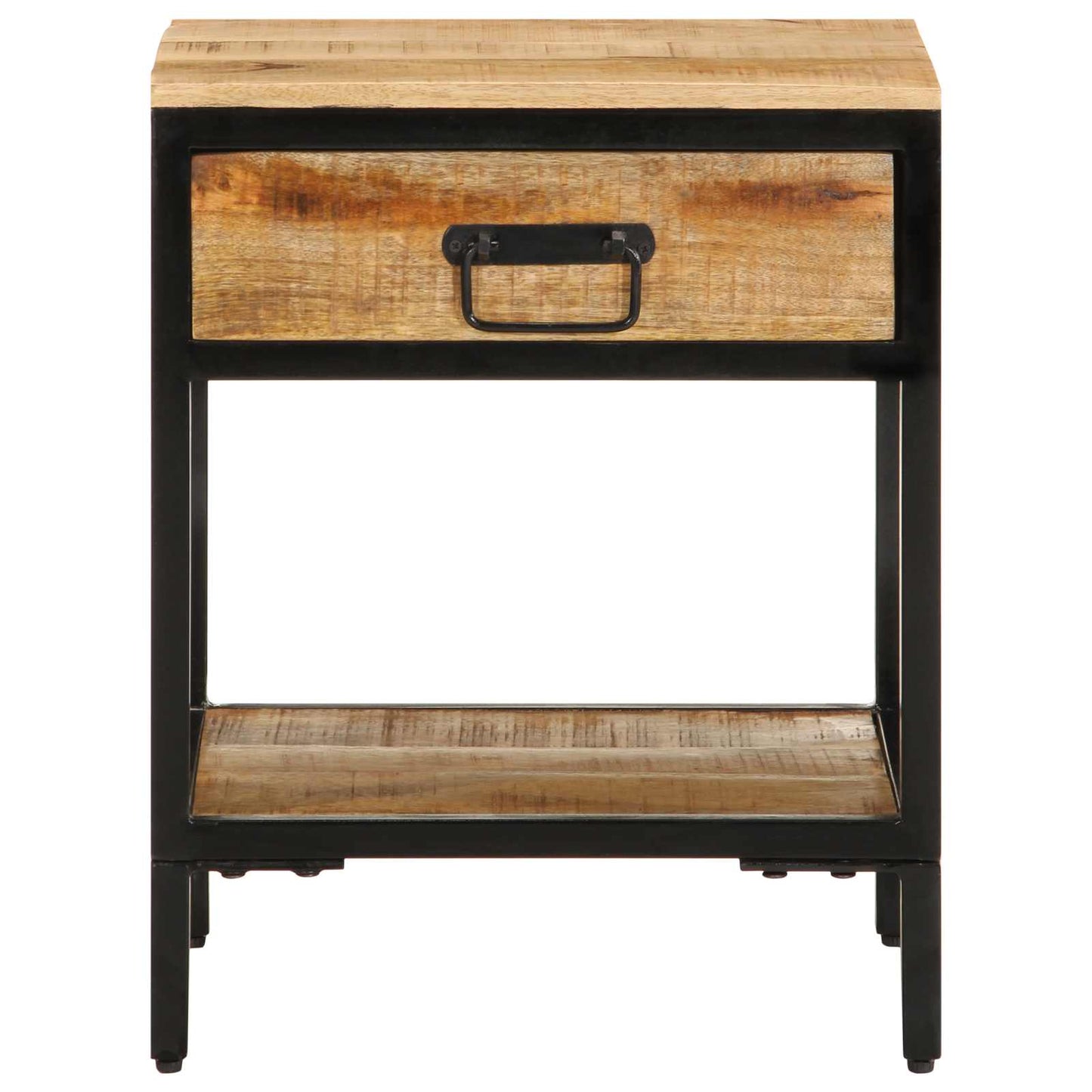 vidaXL Bedside Table Brown 40 x 35 x 50 cm Solid Mango Wood and Metal
