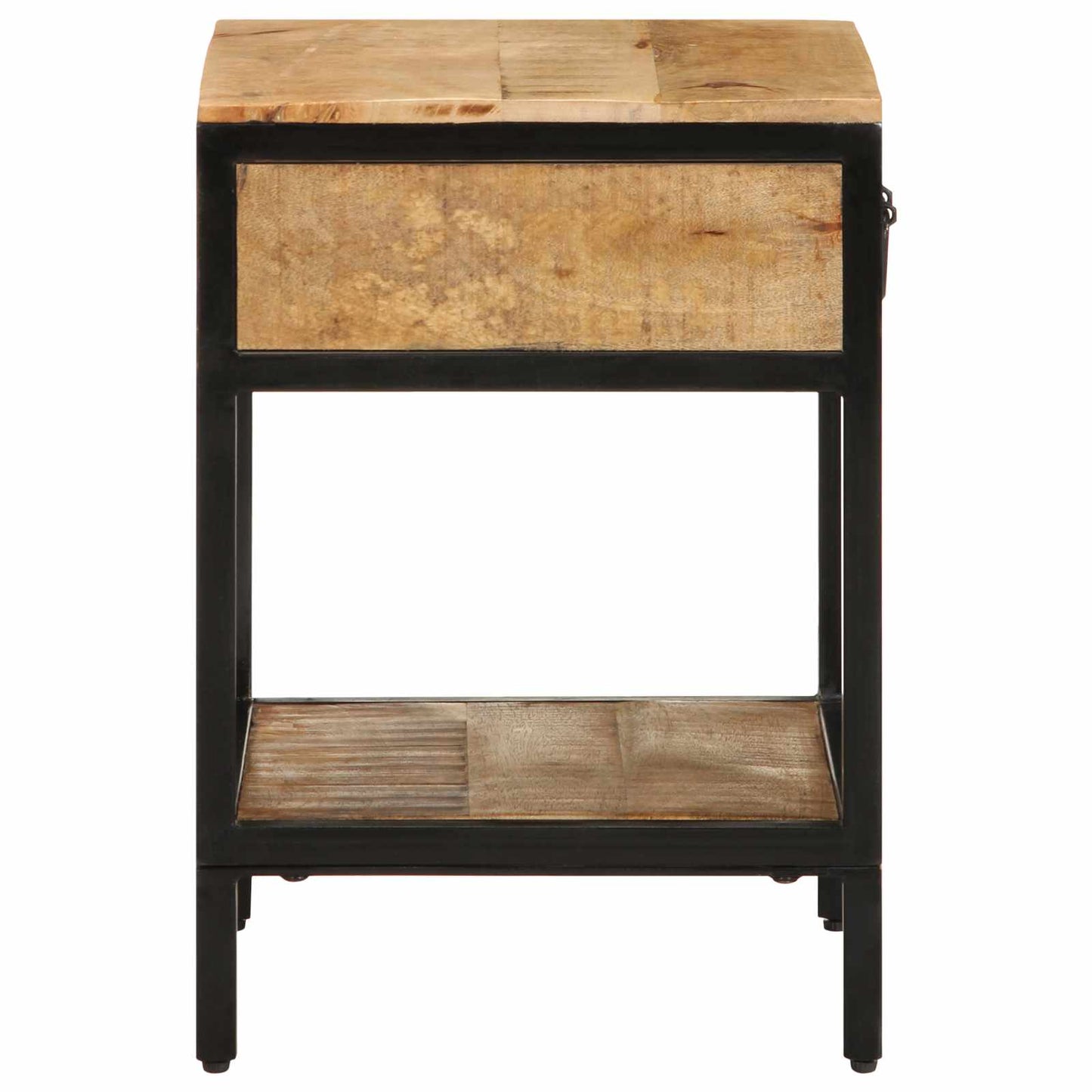vidaXL Bedside Table Brown 40 x 35 x 50 cm Solid Mango Wood and Metal