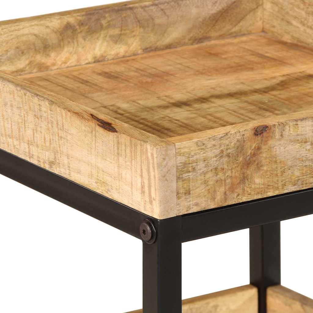 vidaXL Side Table with Shelf Brown 35 x 35 x 45 cm Solid Mango Wood