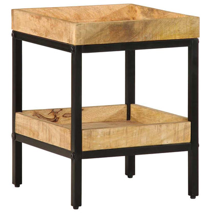 vidaXL Side Table with Shelf Brown 35 x 35 x 45 cm Solid Mango Wood