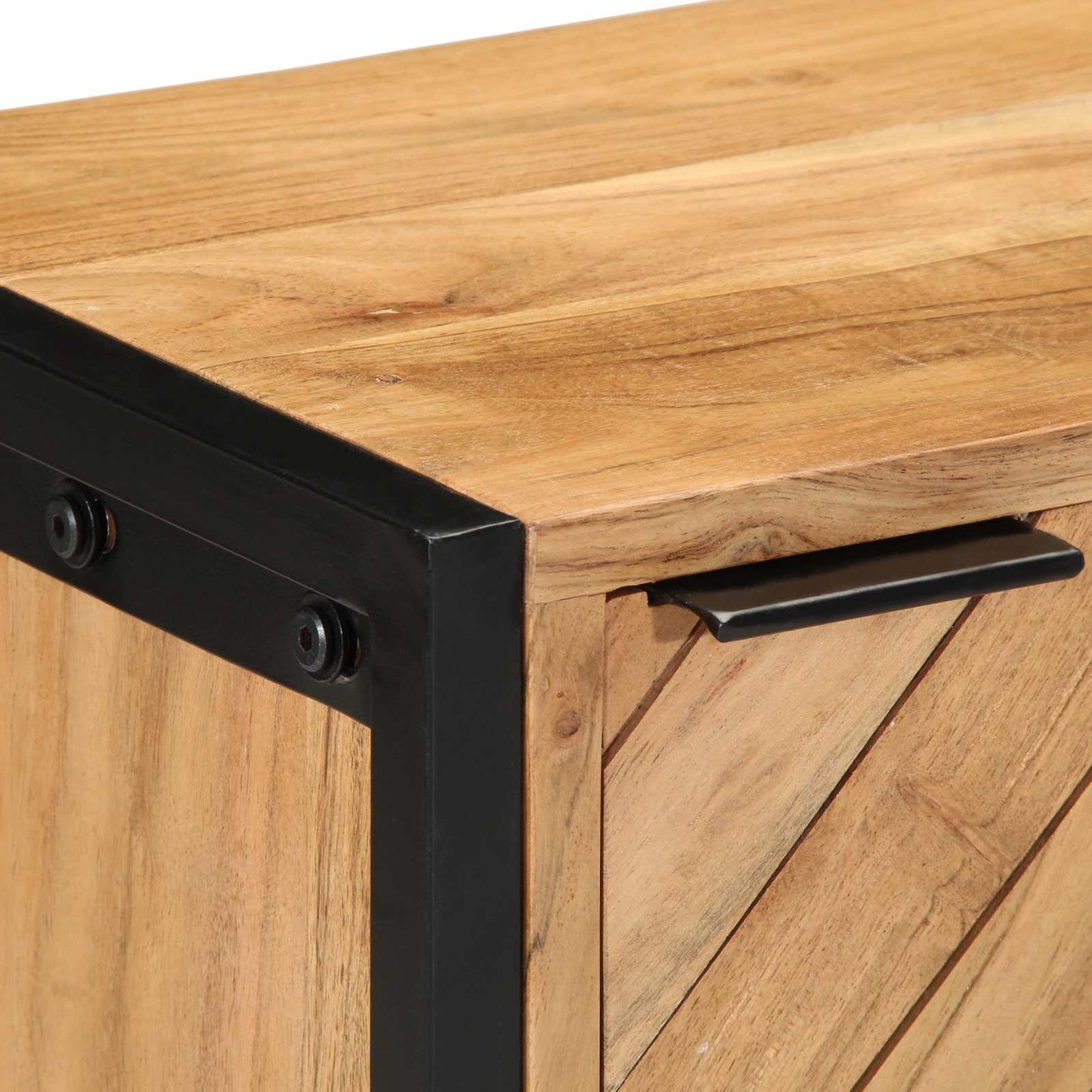 vidaXL Bedside Table Brown 40 x 30 x 50 cm Solid Acacia Wood and Metal