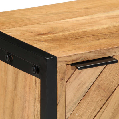 vidaXL Bedside Table Brown 40 x 30 x 50 cm Solid Acacia Wood and Metal