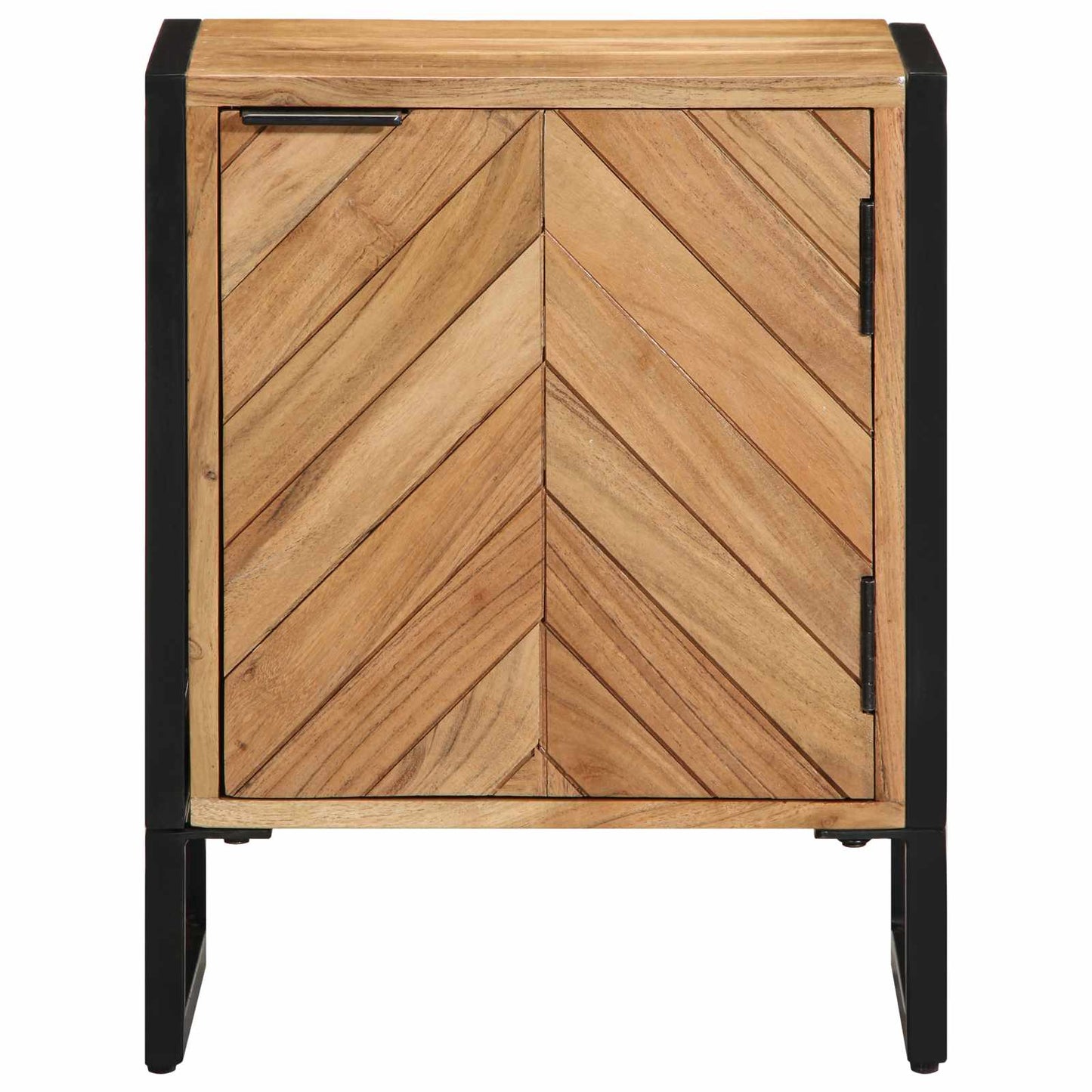 vidaXL Bedside Table Brown 40 x 30 x 50 cm Solid Acacia Wood and Metal