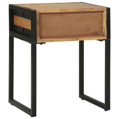 vidaXL Bedside Table Brown 40 x 35 x 50 cm Solid Acacia Wood and Metal