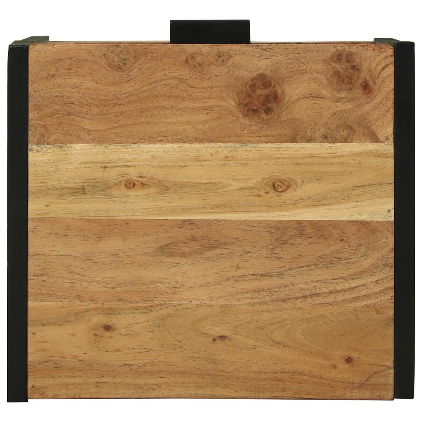 vidaXL Bedside Table Brown 40 x 35 x 50 cm Solid Acacia Wood and Metal