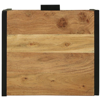 vidaXL Bedside Table Brown 40 x 35 x 50 cm Solid Acacia Wood and Metal