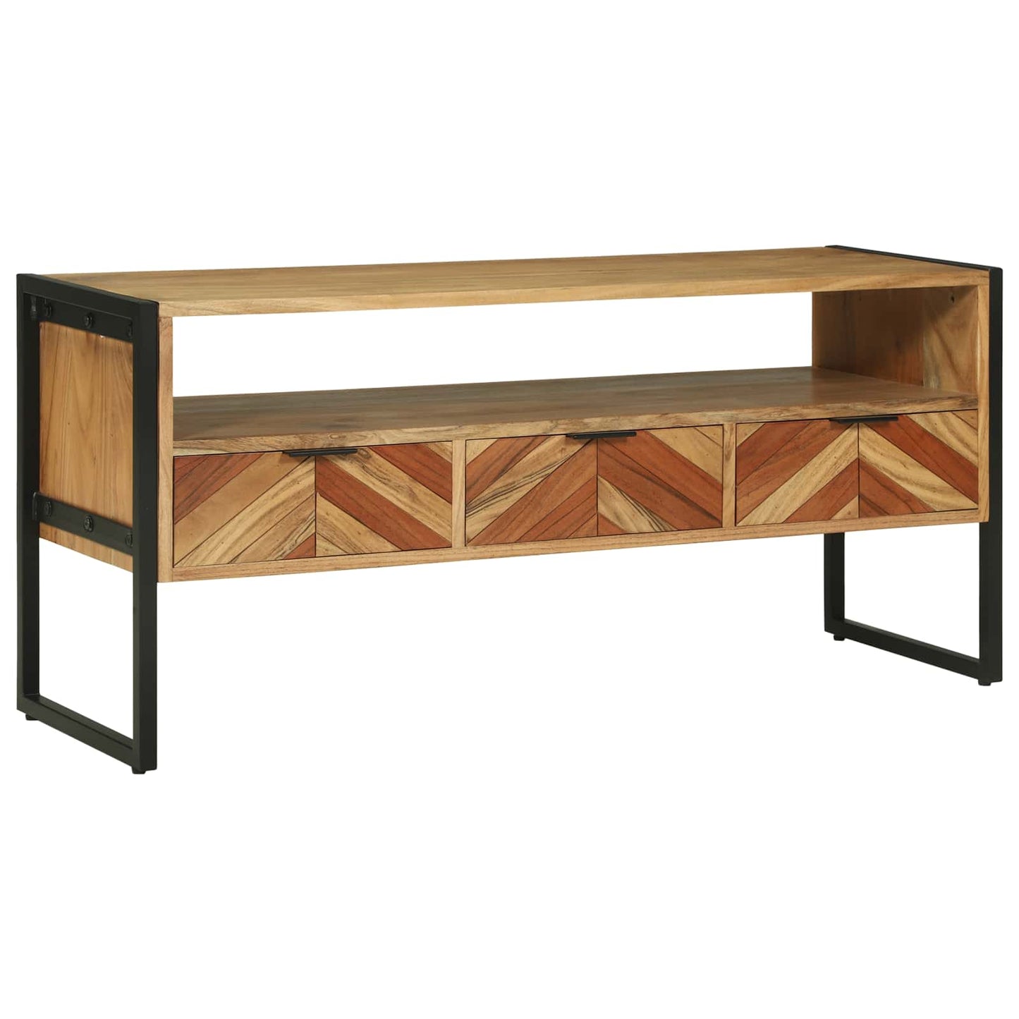 vidaXL TV Cabinet with Drawer Brown 100 x 35 x 50 cm Solid Acacia Wood