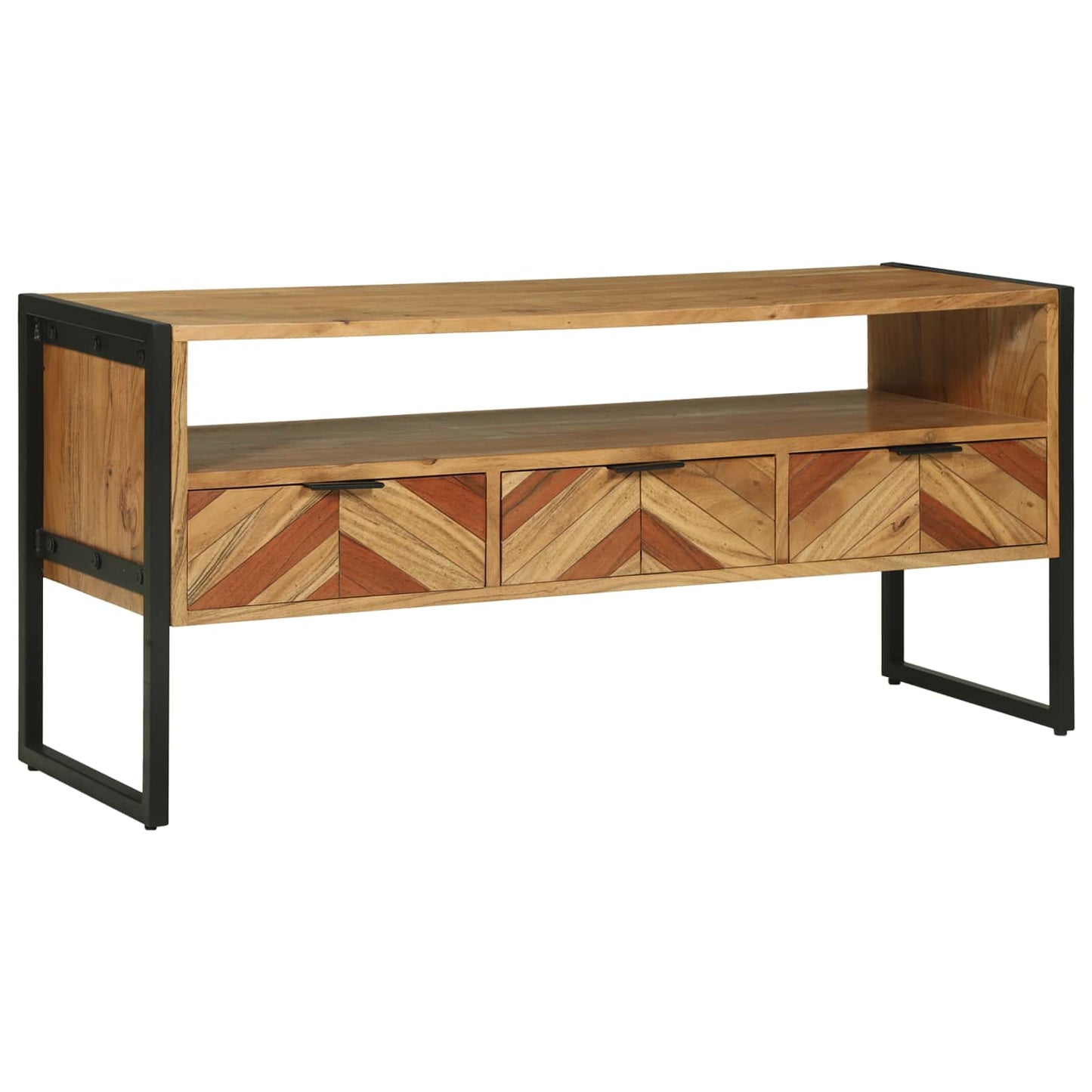 vidaXL TV Cabinet with Drawer Brown 100 x 35 x 50 cm Solid Acacia Wood
