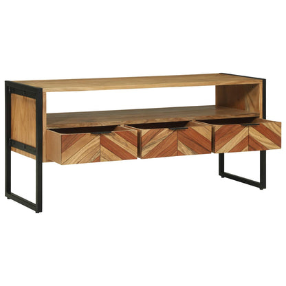 vidaXL TV Cabinet with Drawer Brown 100 x 35 x 50 cm Solid Acacia Wood