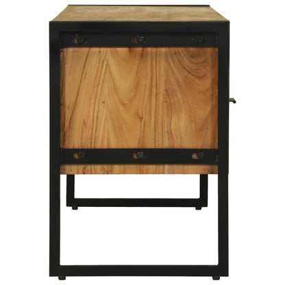 vidaXL TV Cabinet with Drawer Brown 100 x 35 x 50 cm Solid Acacia Wood