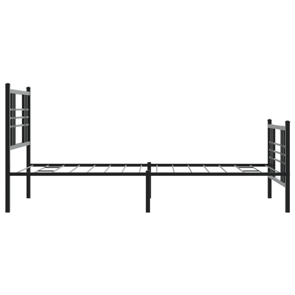 vidaXL Metal Bed Frame without Mattress with Footboard Black 100x200cm