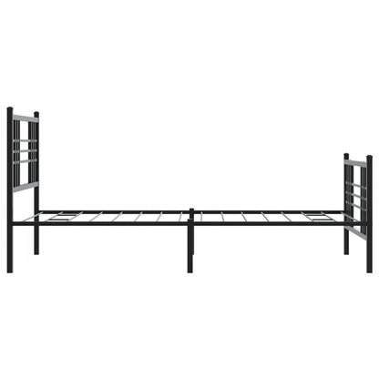vidaXL Metal Bed Frame without Mattress with Footboard Black 100x200cm