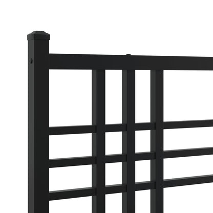 vidaXL Metal Bed Frame without Mattress with Footboard Black 150x200cm