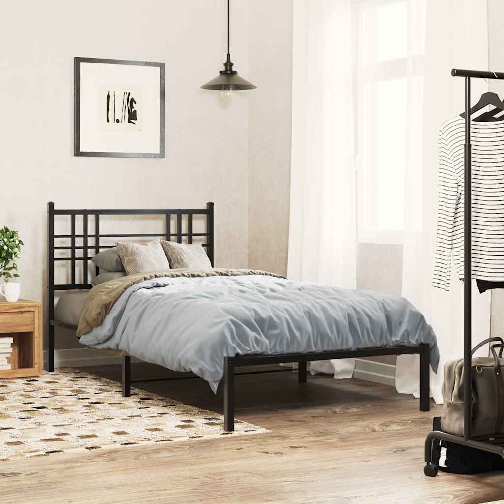 vidaXL Metal Replace Headboard Black 100cm