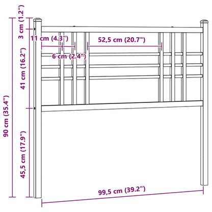 vidaXL Metal Replace Headboard Black 100cm
