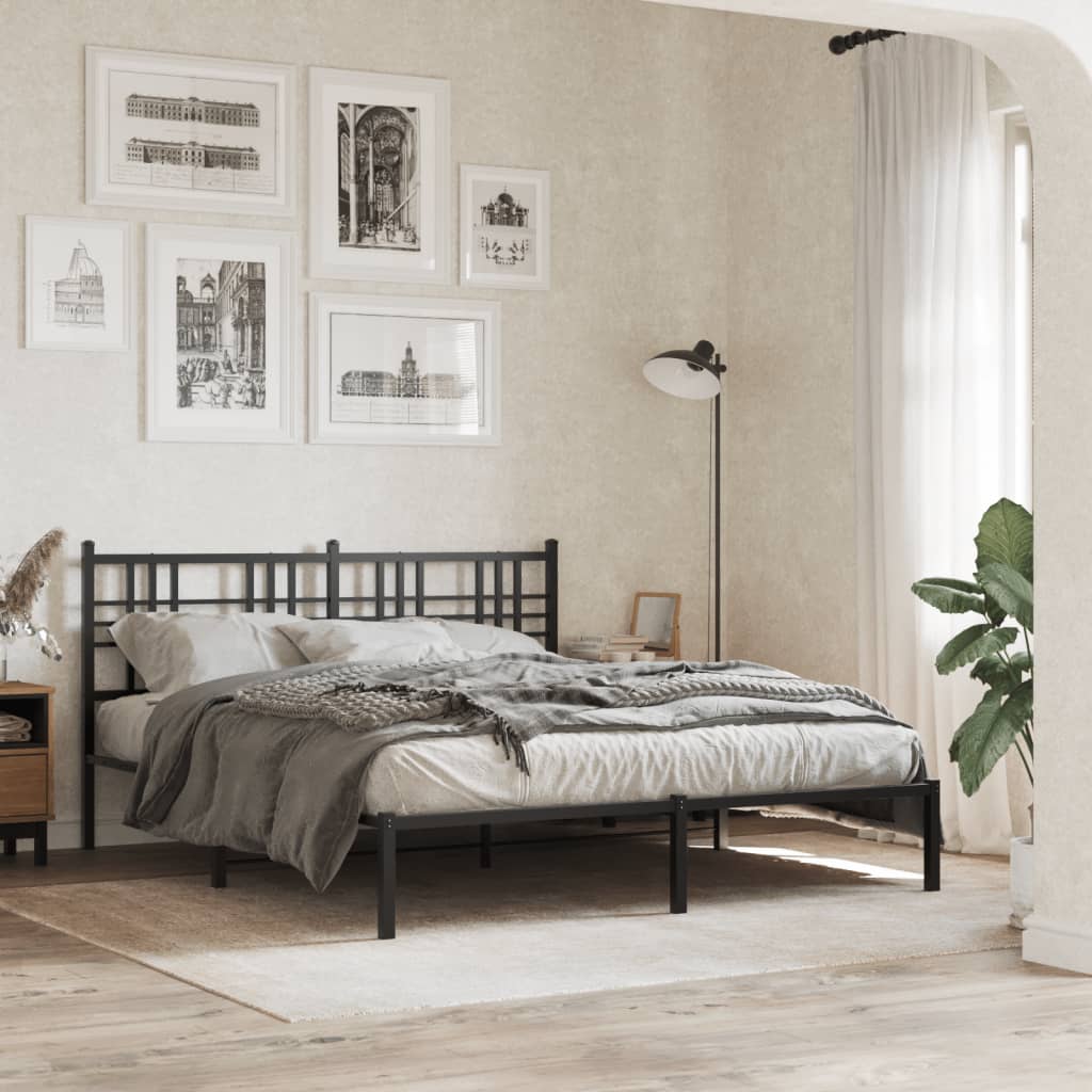 vidaXL Metal Replace Headboard Black 160cm