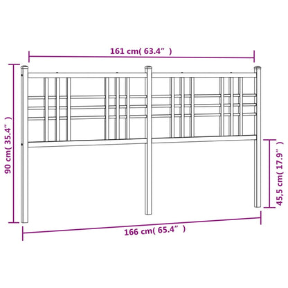 vidaXL Metal Replace Headboard Black 160cm