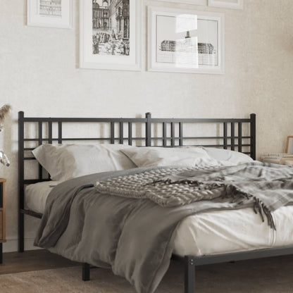 vidaXL Metal Replace Headboard Black 193cm