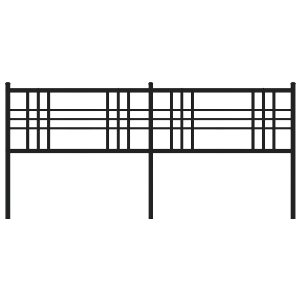 vidaXL Metal Replace Headboard Black 200cm