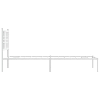 vidaXL Metal Bed Frame without Mattress with Headboard White 80x200cm