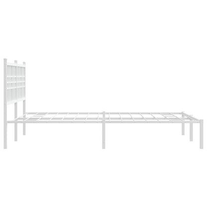 vidaXL Metal Bed Frame without Mattress with Headboard White 120x190cm