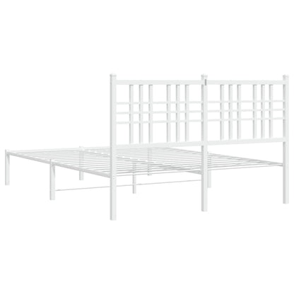 vidaXL Metal Bed Frame without Mattress with Headboard White 120x190cm