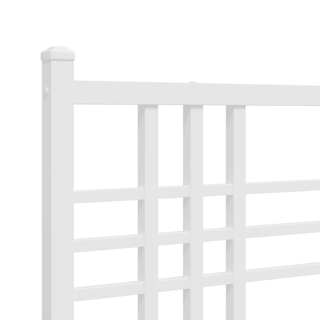 vidaXL Metal Bed Frame without Mattress with Headboard White 120x190cm