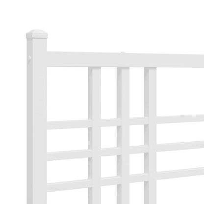 vidaXL Metal Bed Frame without Mattress with Headboard White 120x190cm