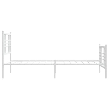vidaXL Metal Bed Frame without Mattress with Footboard White 107x203cm
