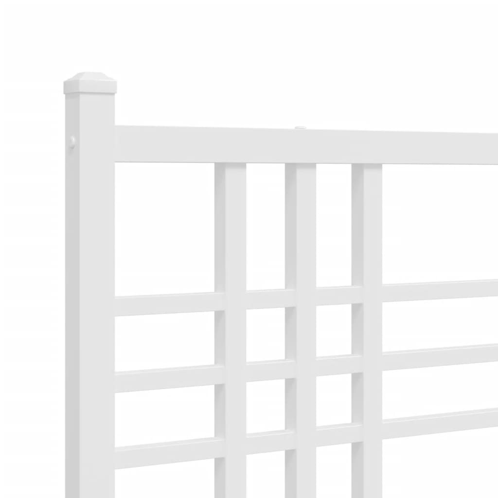vidaXL Metal Bed Frame without Mattress with Footboard White 107x203cm