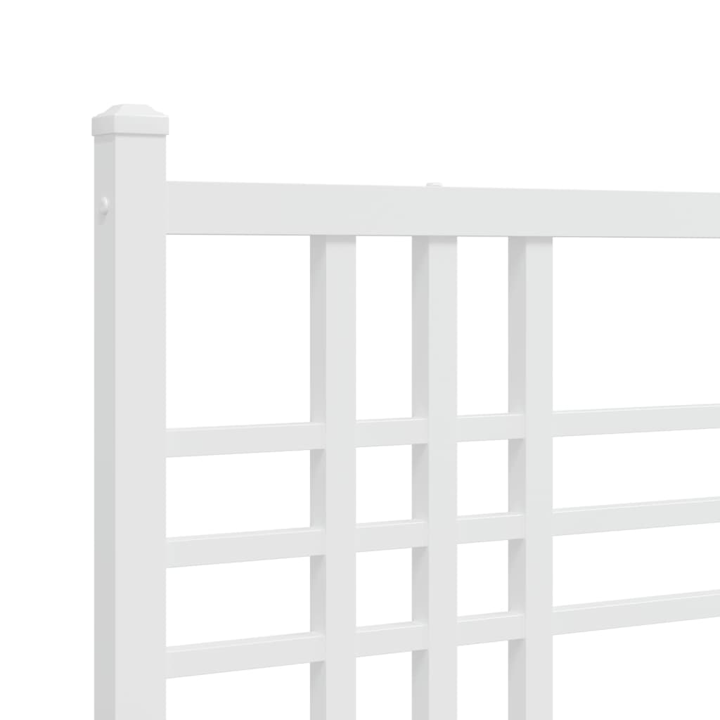 vidaXL Metal Bed Frame without Mattress with Footboard White 120x190cm