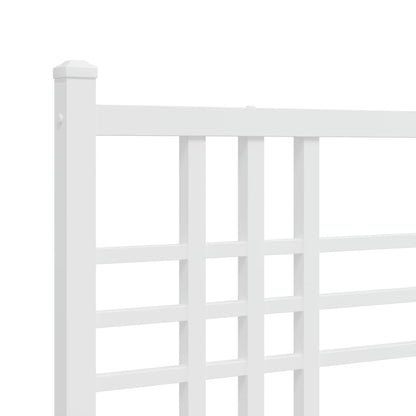 vidaXL Metal Bed Frame without Mattress with Footboard White 120x190cm